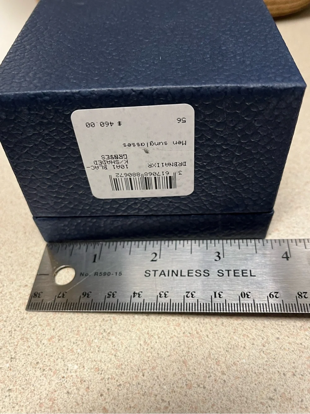 Authentic Dior Blue Textured Sunglasses Case with Gold Logo